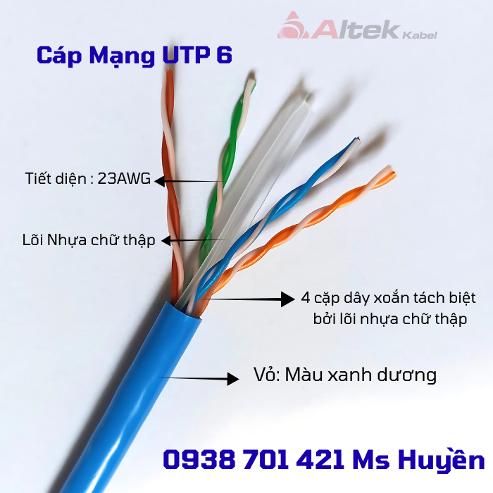 Cáp mạng utp cat6 - Đường truyền tốc độ, kết nối ổn định.